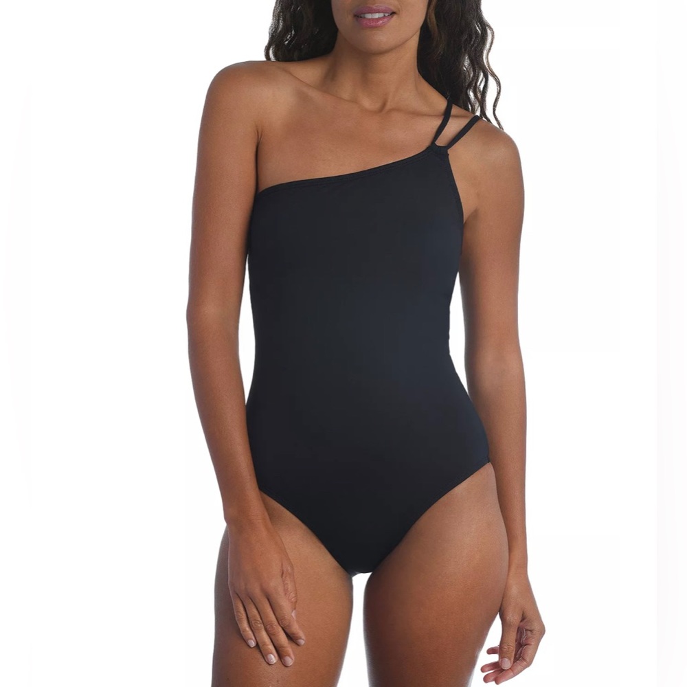 La Blanca Island Goddess Lace Back One
Shoulder One Piece - NWT size 10